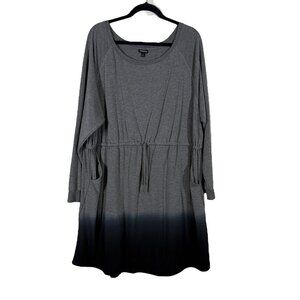 Torrid Gray Ombre Long Sleeve Sweatshirt Dress with Pockets Women's Plus Size 4X